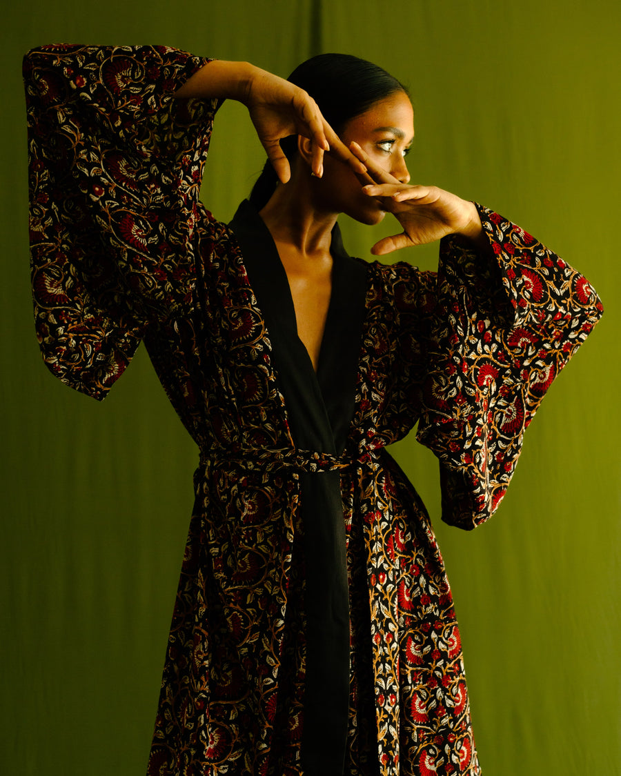 silk kimono robe, floral evening kimono dress